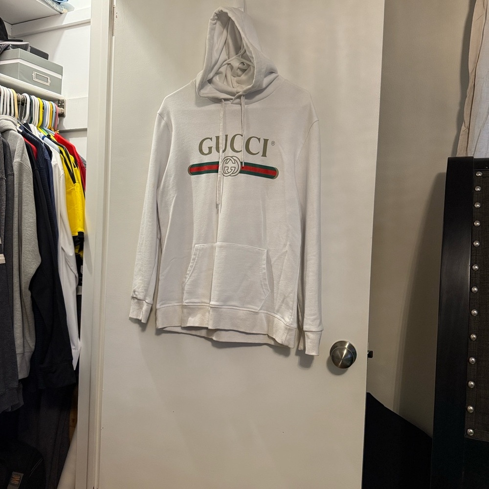White Gucci hoodie sweatshirt